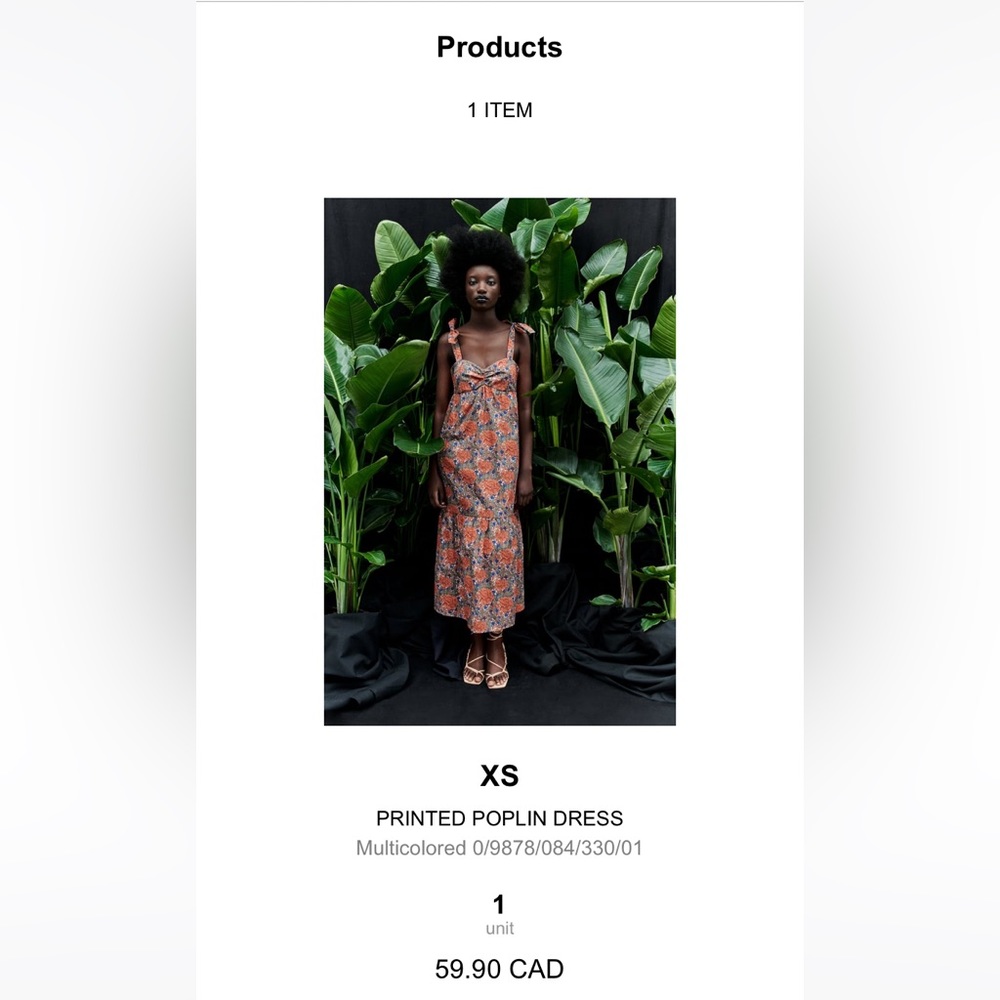 Zara almost new XS poplin floral maxi dress